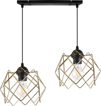 OEM L&aacute;mpara Colgante Stella 2 Pantallas Planas Doradas E27