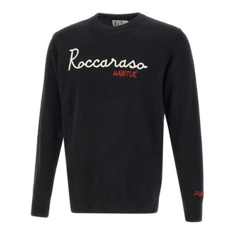 MC2 Saint Barth Round-neck Knitwear, male, Black, S, Heron Jumper