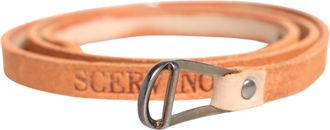 Scervino Street Women Orange Silver Metal Buckle Skinny Womens Belt (Pre-Owned)