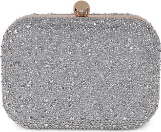 Badgley Mischka Celest Crystal Mini Minaudiere Clutch in Silver at Nordstrom, Size Small