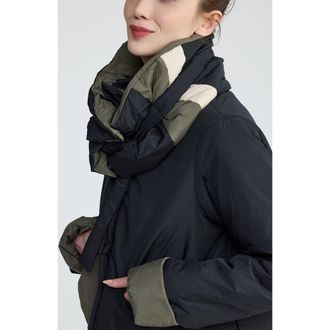 Luukaa D'Celli Anna Memory Taffeta Collar Scarf in Black at Nordstrom