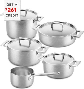 Mepra 10Pc Attiva Stainless Steel Pewter Set With $261 Credit