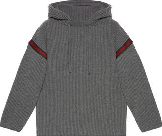 Gucci Wool Cashmere Sweater With Hood Grey 758112-XKDH3-1160