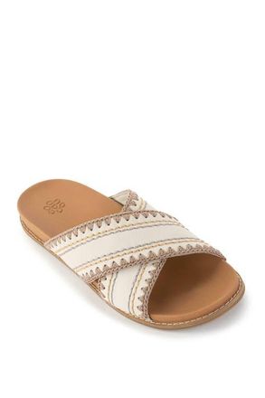The Sak Penelope Leather Slip On Sandal in Stone Neutral Seminyak at Nordstrom, Size 10