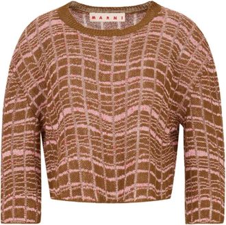 Marni Maglione con effetto jacquard - Marrone