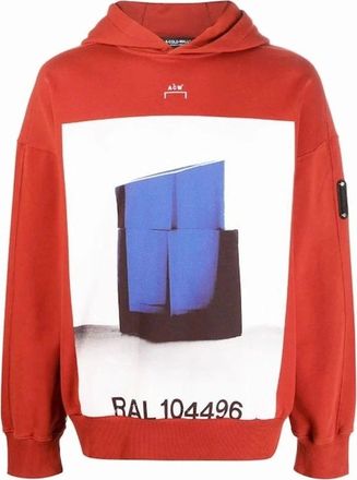 A-Cold-Wall* Mens Monograph Hooded Sweatshirt - Rust - Red - Size: Regular/36