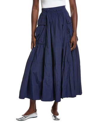 Gracia Long Parachute Cargo Skirt