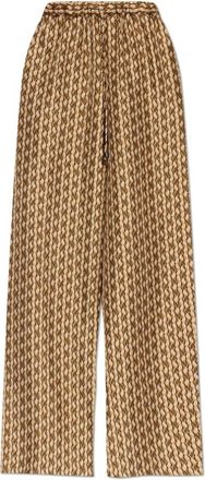 Max Mara Clarino Silk Broeken - Dames - Wijde Broeken - Beige - S - Broeken