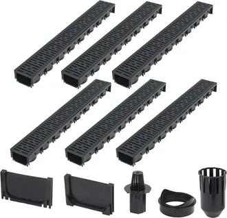vidaXL Canalette Di Drenaggio 6 Pz Plastica 6 M - Vidaxl