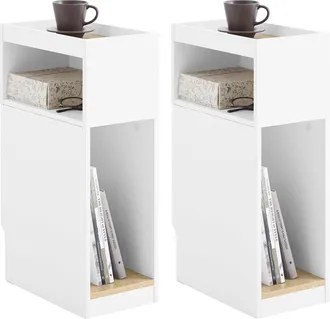 SoBuy Sobuy Mesilla De Noche Con Un Estante Blanco 35x20x60cm Minimalista Fbt171-wnx2