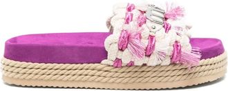 Mou Monoband sandals - women - Fabric/Calf Leather/Rubber/Fabric - 40 - Purple