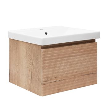 Puma Naturel Mueble De Ba&ntilde;o Con Lavabo Naturel Savona 78x43x44,8 Cm, Roble Halifax Mate (savona80dhu1)