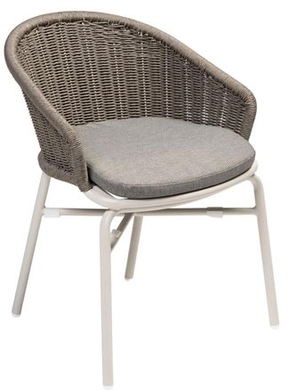 LLR Collection Premium Outdoor Stuhl Venice mit Armlehnen, Ivory/Taupe