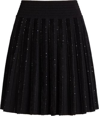 Balmain Sequin-embellished Stretch-knit Mini Skirt - Black And Silver - 38 (UK10 / S)