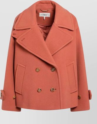 Chlo&eacute; wool oversized short double-breasted coat