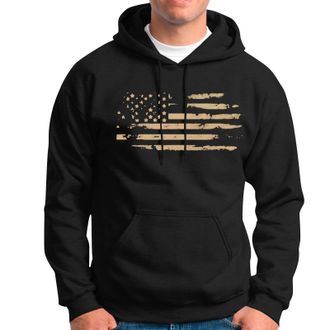 Generic USA Flag Printed Hoodies with Pocket for Men, Lightweight Long Sleeve Sports Hooded Sweatshirts Autumn and Winter Casual Trendy Loose Fit Pullover Top