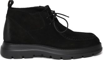 Giuliano Galiano Zwarte Su&egrave;de Platte Schoenen - Heren - Veterlaarzen - Zwart - 44 EU - Su&egrave;de - Schoenen
