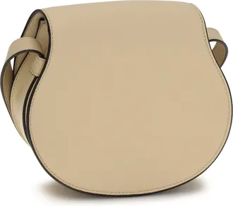 Chlo&eacute; Womens Shoulder Bag Small Marcie Leather Petal Beige Calf (bos Taurus)