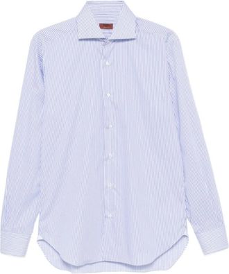 Barba Gestreepte blouse - Heren - Casual Overhemden - Blauw - 3XL - Katoen - Overhemden