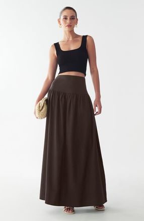 ST MRLO Gracie Skirt in Dark Brown at Nordstrom, Size 14
