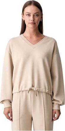 Scotch & Soda Hoodies & sweatvesten, Dames, Beige, XS, Polyester, Modal V-neck Sweatshirt