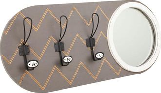 Wanderlust Deco Wanderlust Deco - Percha Con Espejo De Madera Y Metal Gris 60x5x30