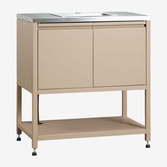 Sklum M&oacute;dulo De Almacenamiento Con Fregadero Para Cocina Modular De Exterior En Acero Savona Sklum