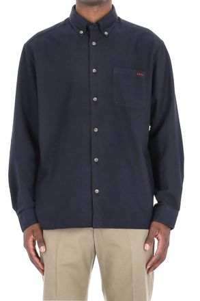 A.P.C. Relax Fit Cotton Piquet Shirt with Pocket