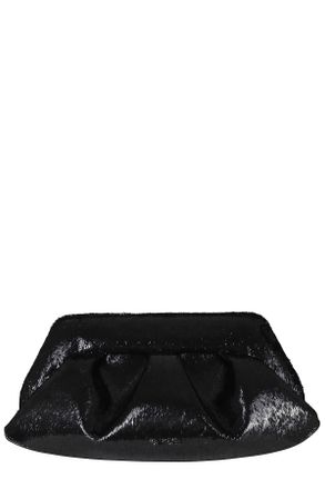 Themoir&egrave; Jet Black Bios Baguette Soft Lurex Vegan Leather Bag