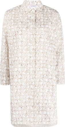 Max Mara all-over logo-print shirt dress - women - Cotton - 36 - White