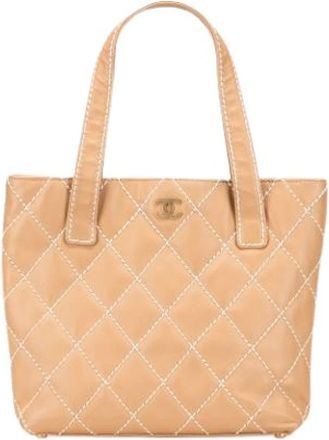 Chanel Pre-owned Handbags, female, Beige, Size: ONE SIZE Pre-owned Tote Bag