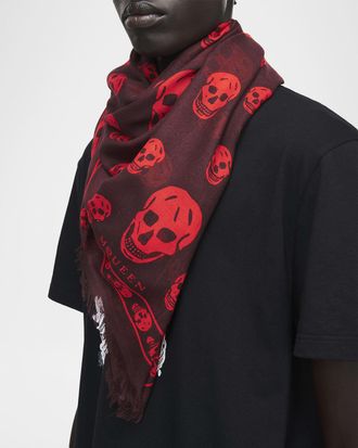 Alexander McQueen Men & apos;s Abstract Skull Scarf