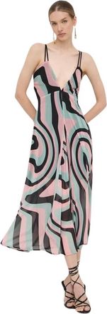 Silvian Heach Midi A-lijn Jurk - Dames - Casual kleedjes - Veelkleurig - S - Leer - Kleedjes