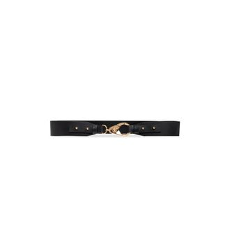 Versace Belts, female, Black, Size: 85 CM La Medusa Leather Belt