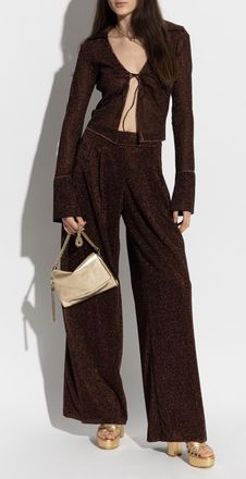 Os&eacute;ree Trousers With Lurex Thread, Womens, Brown