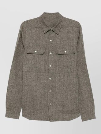 Rick Owens wool shirt jacket pointed collar design