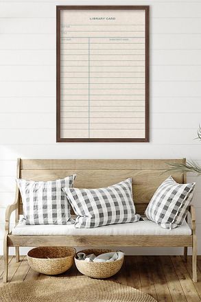 Kate & Laurel Framed Library Card Pinboard
