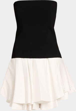 SIMKHAI Isabelle Strapless Drop-Waist Mini Dress