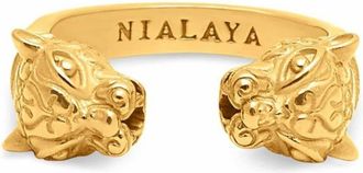 Nialaya panther ring - women - Gold Plated Steel - 5 - Yellow