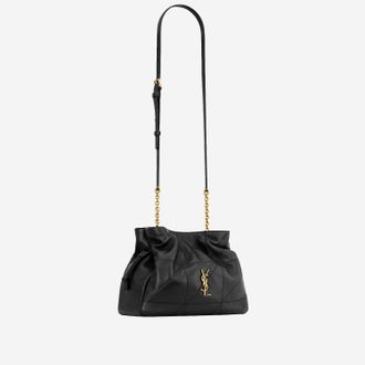 Saint Laurent Womens Shoulder Pochette Jamie Black Leather Bags