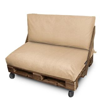 Happers Happers - Coj&iacute;n Para Palets Toldotex Beig Set: Asiento 120x80x20 (liso) + Respaldo 120x45x25 (liso) Beige