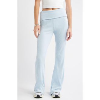 BP. Cozy Flare Rib Pants in Blue Skyride at Nordstrom Rack, Size Medium