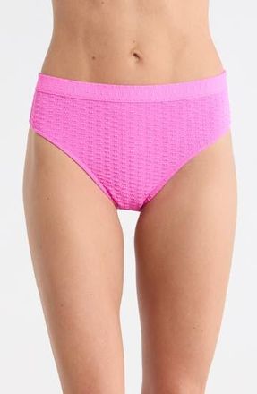Roxy Haleiwa Banded High Waist Bikini Bottoms in Bright Pink at Nordstrom Rack, Size X-Small