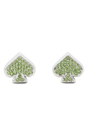 Kate Spade New York pav&eacute; stud earrings in Green/Silver at Nordstrom
