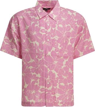 St&uuml;ssy Casual Shirts - Heren - Korte mouwen Overhemden - Roze - L - Overhemden
