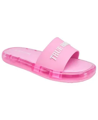 True Religion Rae Logo Strap Jelly Slide in Pink at Nordstrom, Size 9
