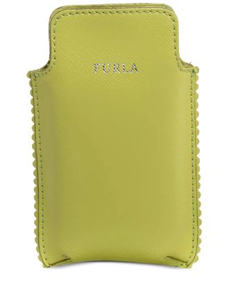Furla Telefoonhoesje met gewelfde afwerking - Groen