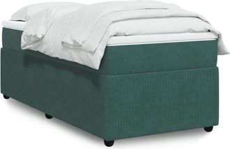 vidaXL Cama Box Spring Con Colch&oacute;n Terciopelo Verde Oscuro 90x200 Cm Vidaxl