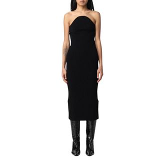 Khaite Kleedjes, Dames, Zwart, M, Polyester, Rumer Jurk