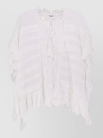 Isabel Marant payton cotton top sleeveless laced hem